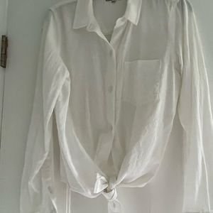 Madewell white shirt with tie front size medium